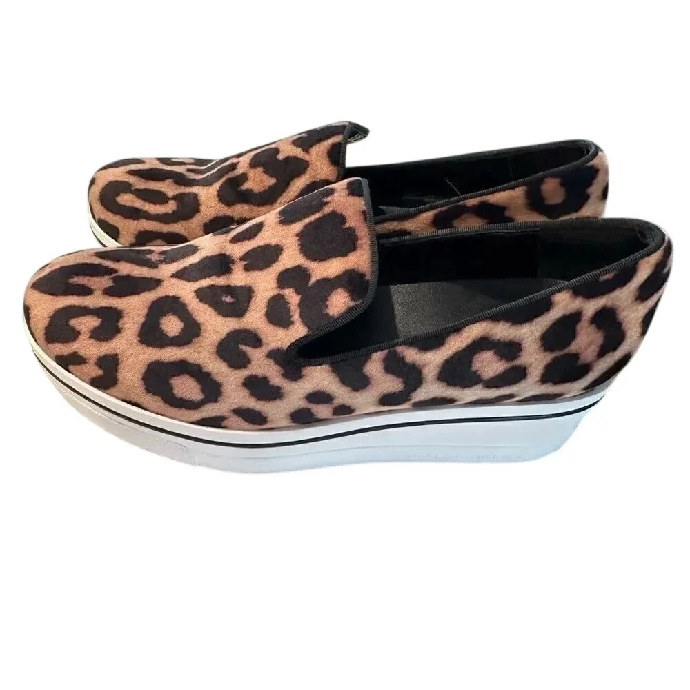Stella McCartney Women's Leopard-Print Platform‎ Wedge Sneakers EU 40 size 10